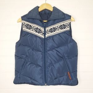 Vintage Sergio Valente Down Fair Isle Puffer Vest